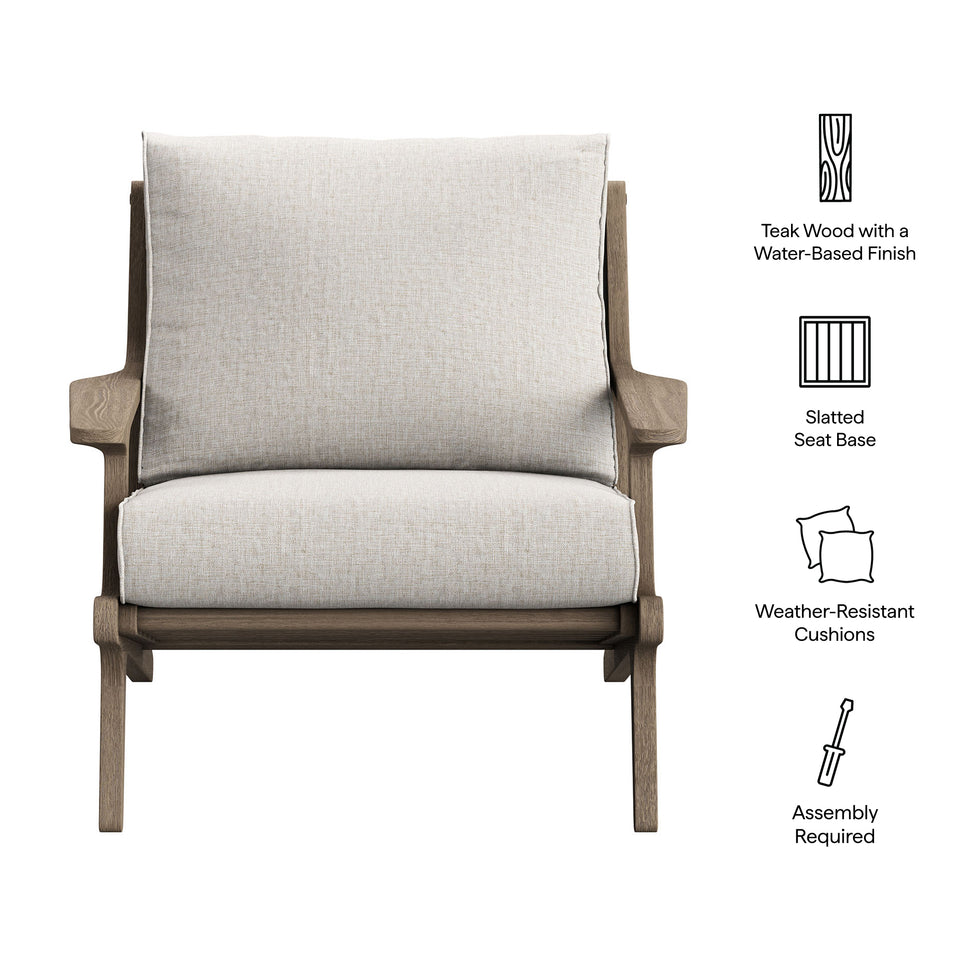 Saratoga Outdoor Patio Teak Wood Armchair by Modway