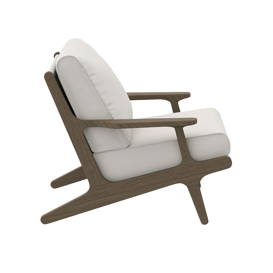 Saratoga Outdoor Patio Teak Wood Chair and Ottoman Set by Modway