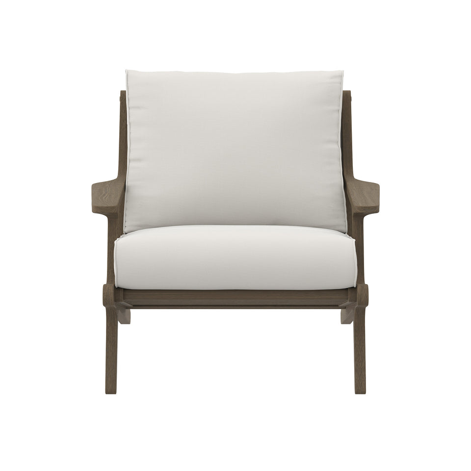 Saratoga Outdoor Patio Teak Wood Chair and Ottoman Set by Modway
