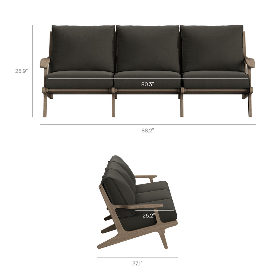 Saratoga Outdoor Patio Teak Sofa by Modway