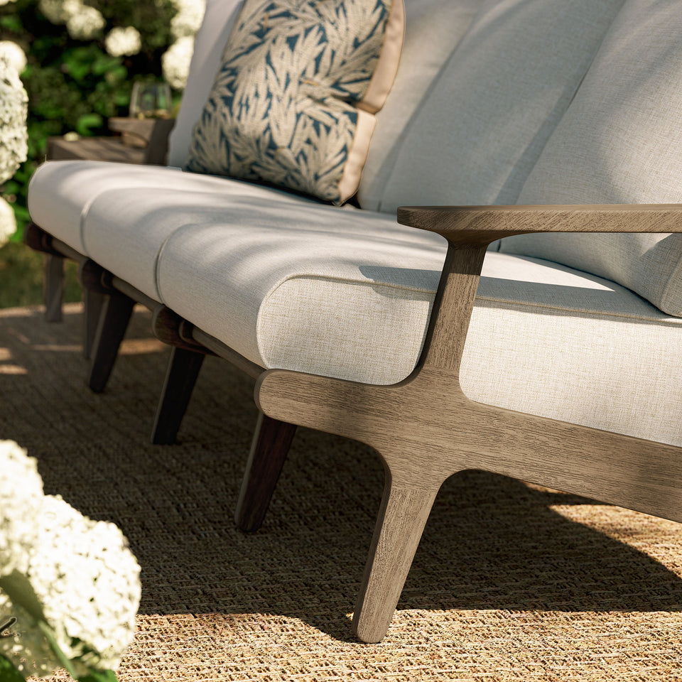 Saratoga Outdoor Patio Teak Sofa by Modway