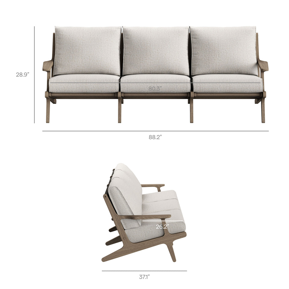 Saratoga Outdoor Patio Teak Sofa by Modway