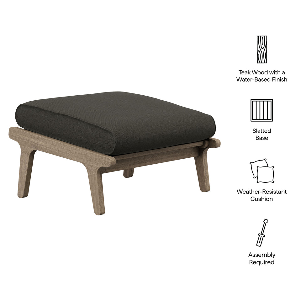 Saratoga Outdoor Patio Teak Ottoman by Modway