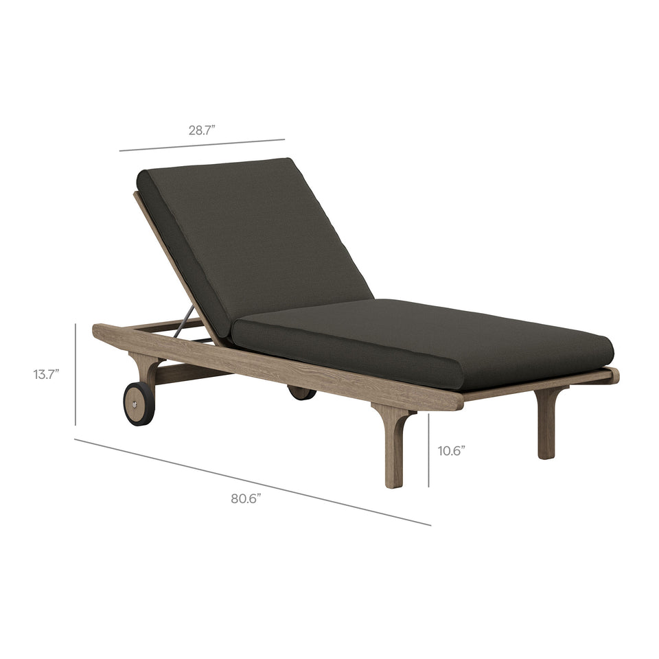 Saratoga Outdoor Patio Teak Wood 3-Piece Chaise Lounge Furniture Set by Modway
