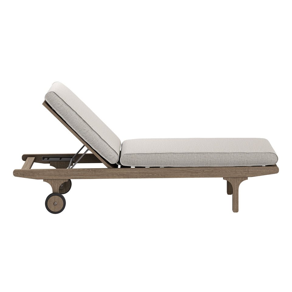 Saratoga Outdoor Patio Teak Wood 3-Piece Chaise Lounge Furniture Set by Modway