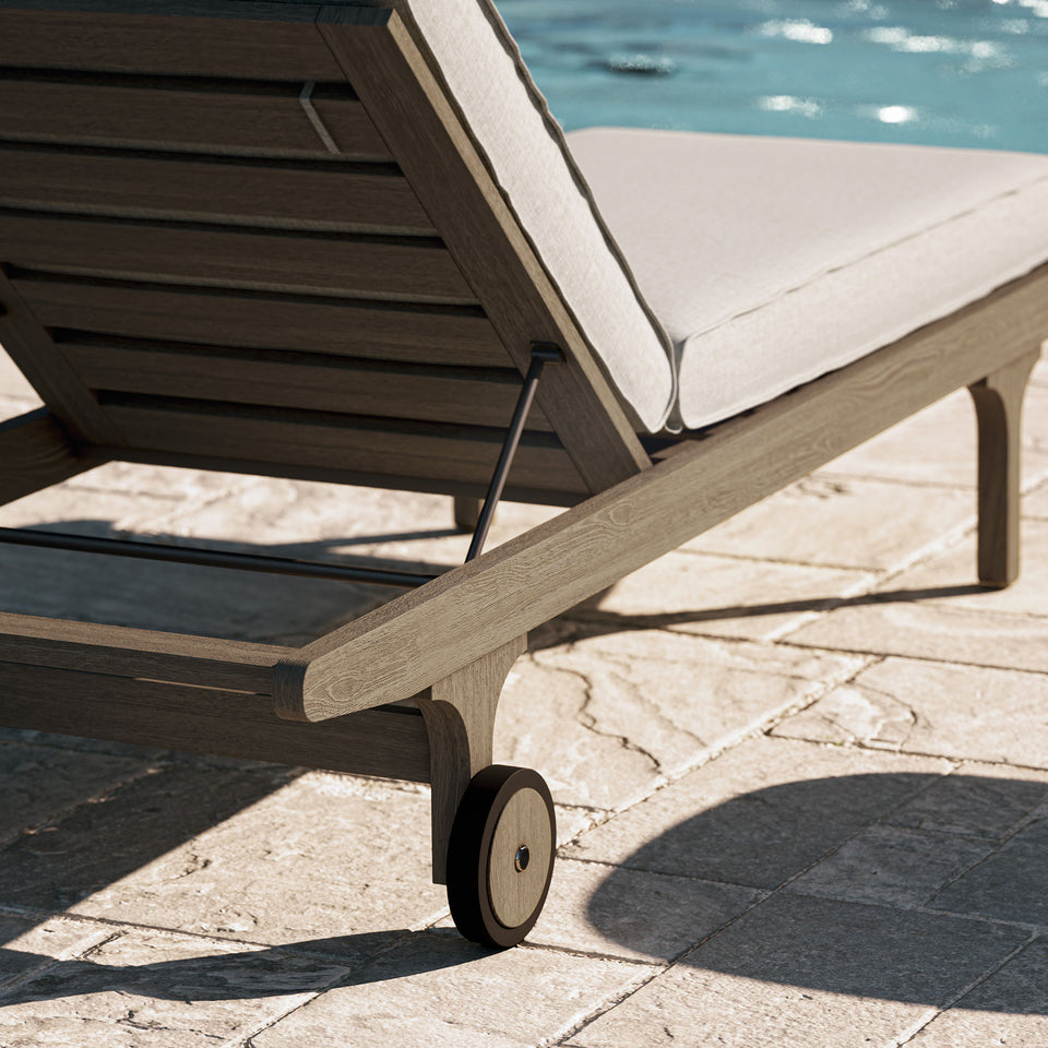 Saratoga Outdoor Patio Teak Chaise Lounge Chair by Modway