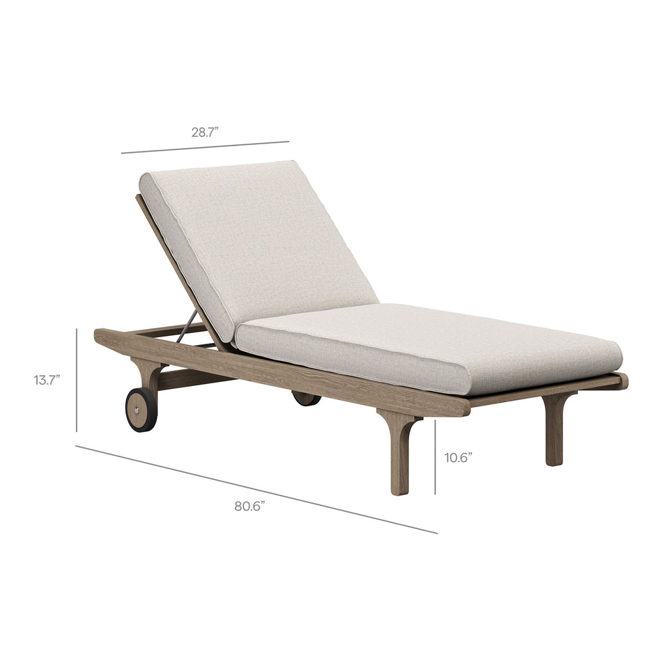 Saratoga Outdoor Patio Teak Chaise Lounge Chair by Modway