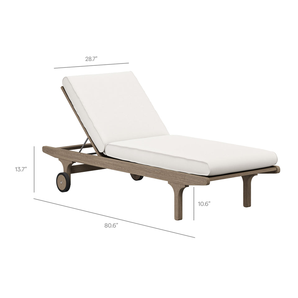 Saratoga Outdoor Patio Teak Chaise Lounge Chair by Modway