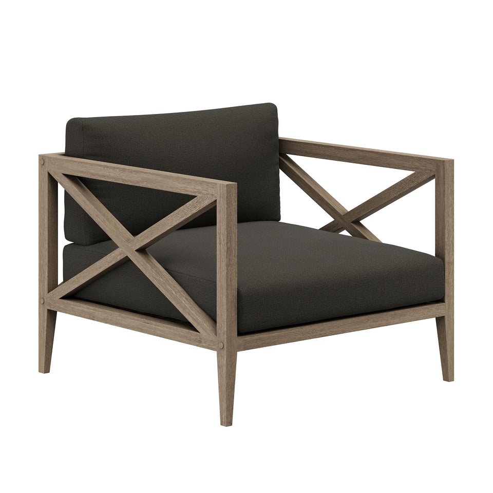 Northlake 3-Piece Outdoor Patio Teak Wood Furniture Set with Armchair and Side Table by Modway
