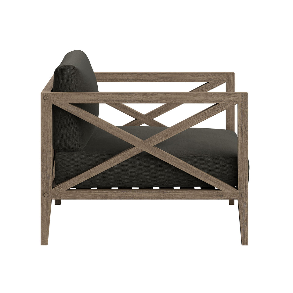 Northlake 3-Piece Outdoor Patio Teak Wood Furniture Set with Armchair and Side Table by Modway