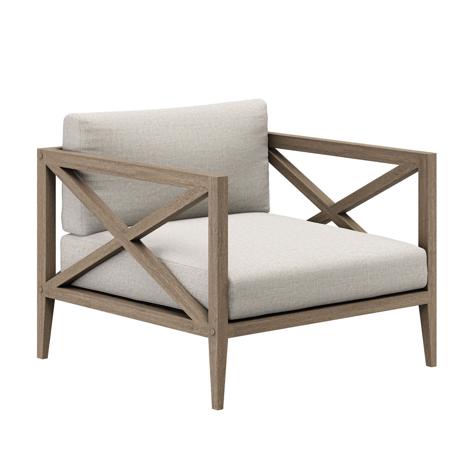 Northlake 3-Piece Outdoor Patio Teak Wood Furniture Set with Armchair and Side Table by Modway
