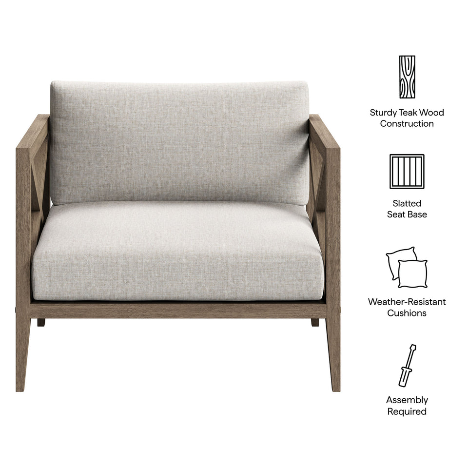 Northlake Outdoor Patio Teak Armchair by Modway