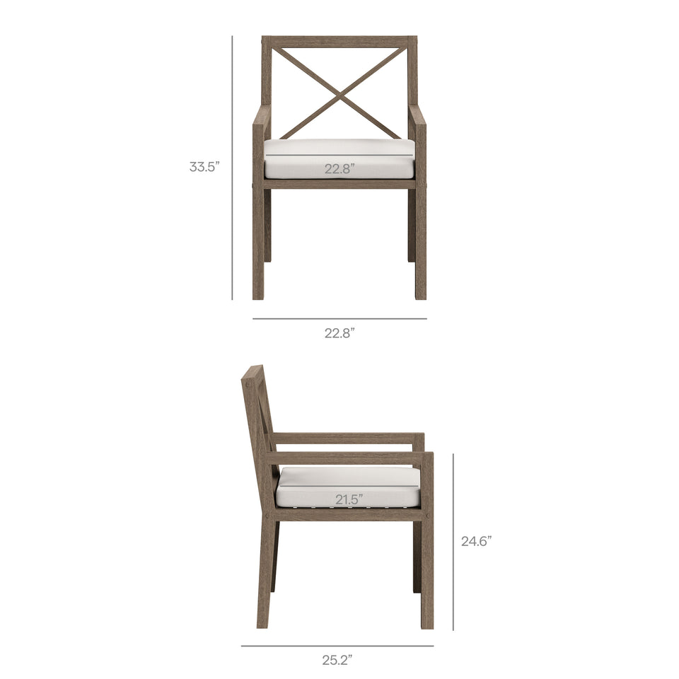 Northlake Outdoor Patio Teak Dining Armchair by Modway