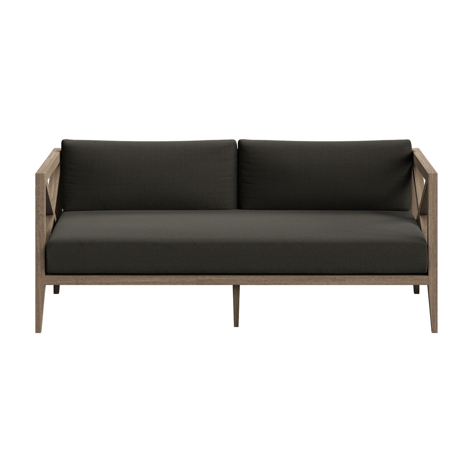 Northlake Outdoor Patio Teak Wood Loveseat and Ottoman Set by Modway