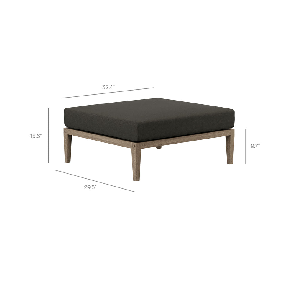 Northlake Outdoor Patio Teak Ottoman by Modway