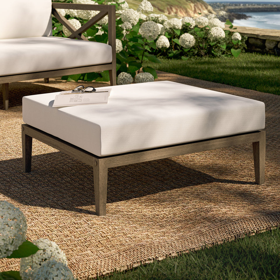 Northlake Outdoor Patio Teak Ottoman by Modway