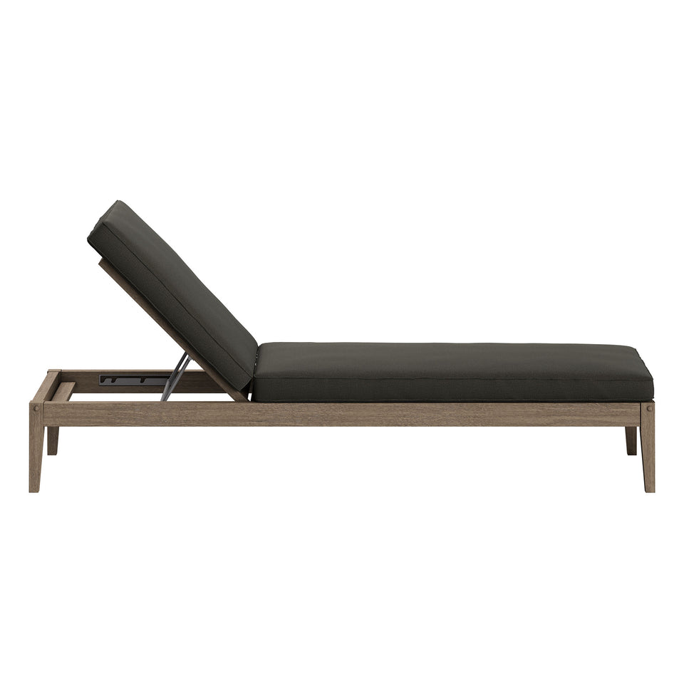 Northlake 3-Piece Outdoor Patio Teak Wood Furniture Set with Chaise Lounges and Side Table by Modway