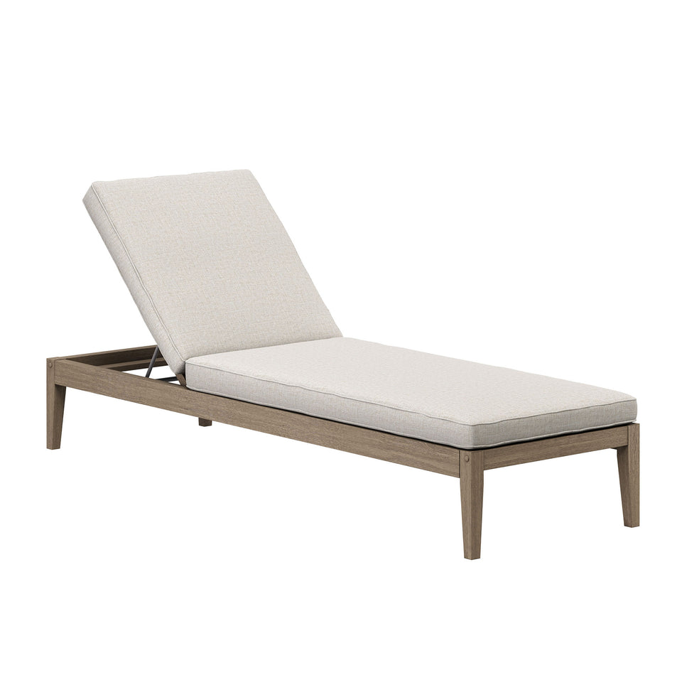 Northlake 3-Piece Outdoor Patio Teak Wood Furniture Set with Chaise Lounges and Side Table by Modway