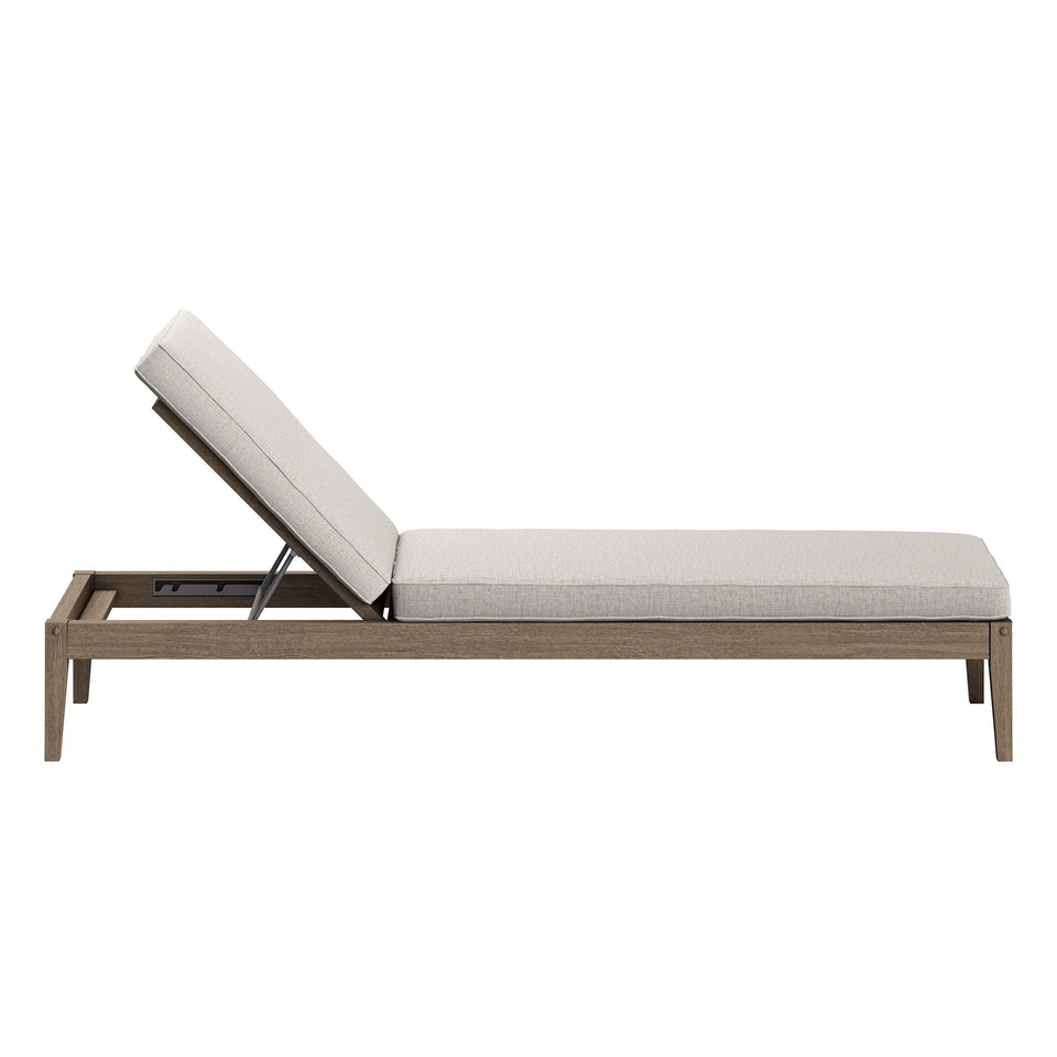 Northlake 3-Piece Outdoor Patio Teak Wood Furniture Set with Chaise Lounges and Side Table by Modway