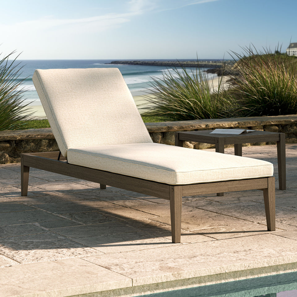 Northlake Outdoor Patio Teak Chaise Lounge by Modway