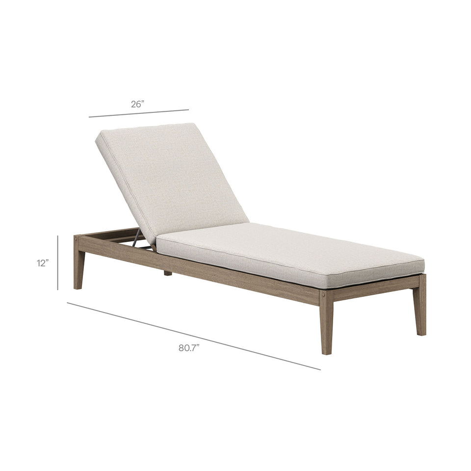 Northlake Outdoor Patio Teak Chaise Lounge by Modway