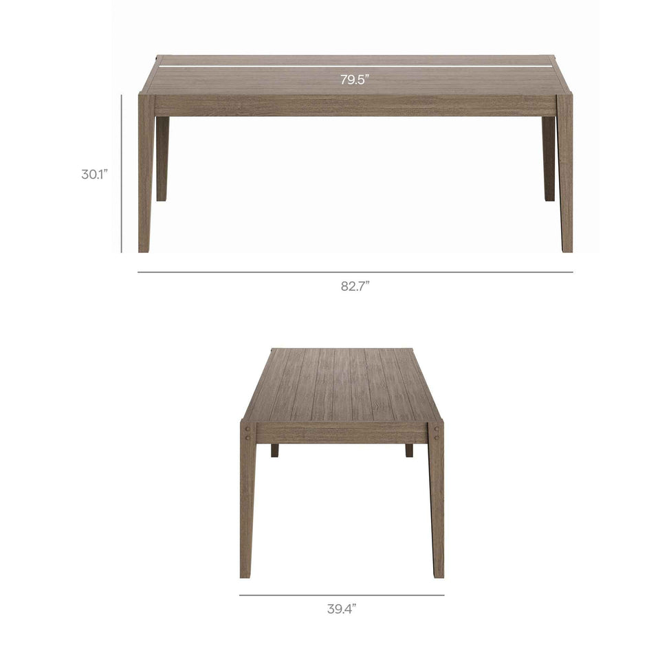 Northlake 83" Rectangular Outdoor Patio Teak Dining Table by Modway