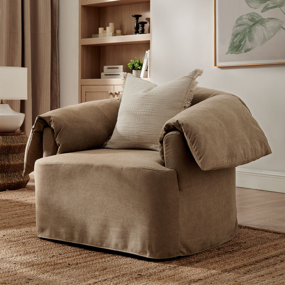 Lark Slipcovered Fabric Oversized Armchair by Modway