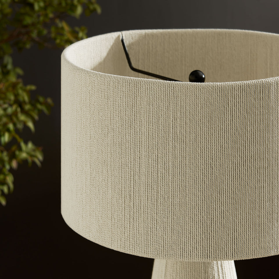 Gia Handwoven Cotton Thread Striped or Plain Table Lamp by Modway