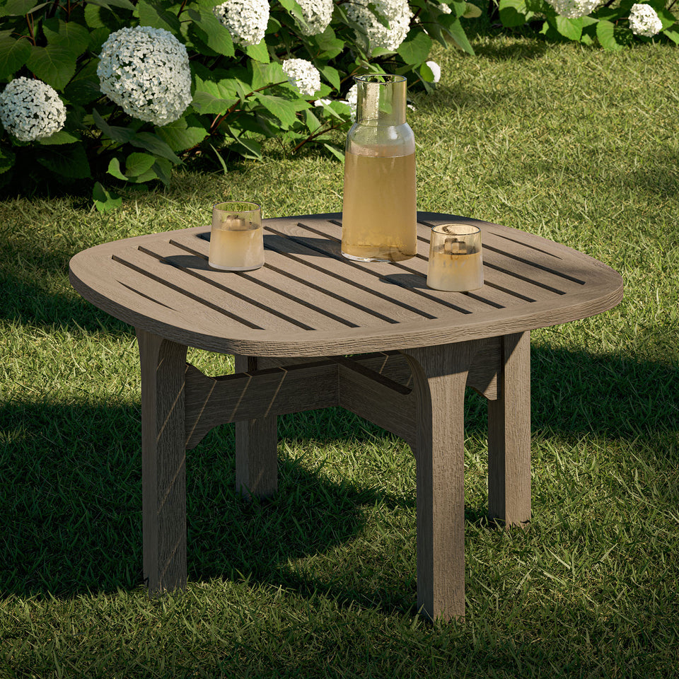 Saratoga Square Outdoor Patio Teak Wood Side Table by Modway