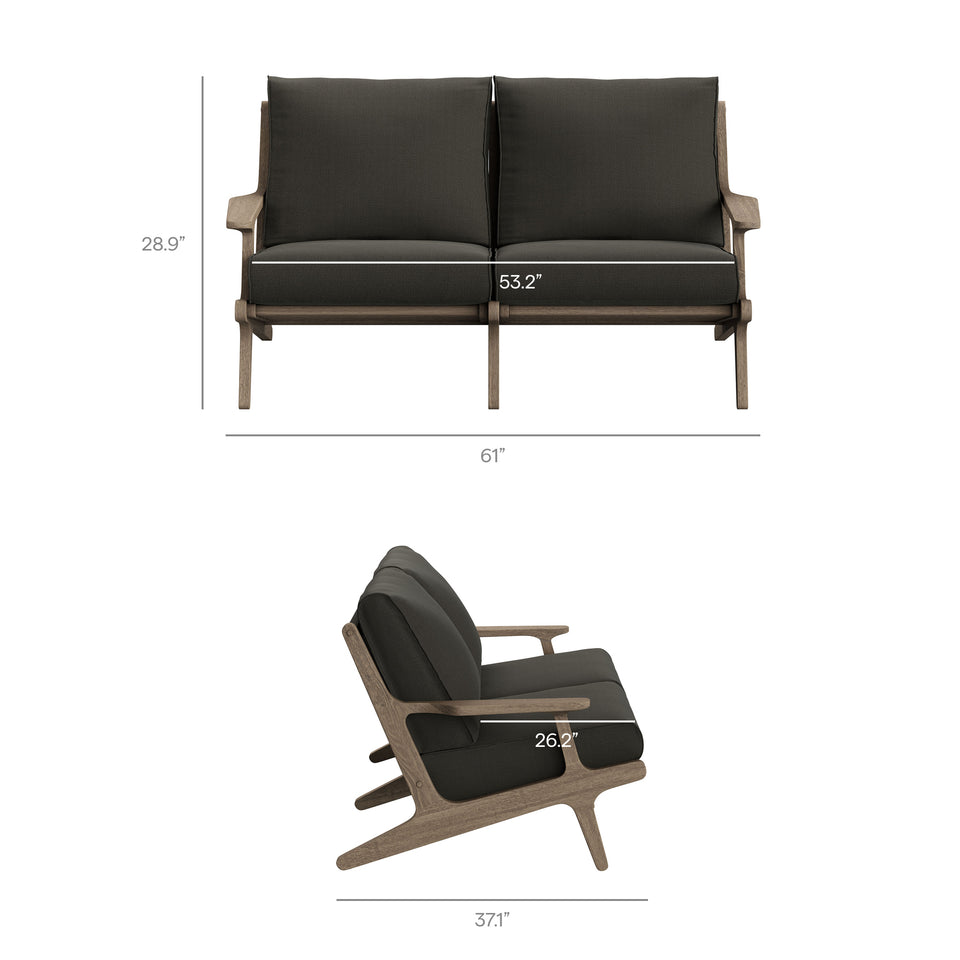 Saratoga 5-Piece Outdoor Patio Teak Wood Furniture Set by Modway