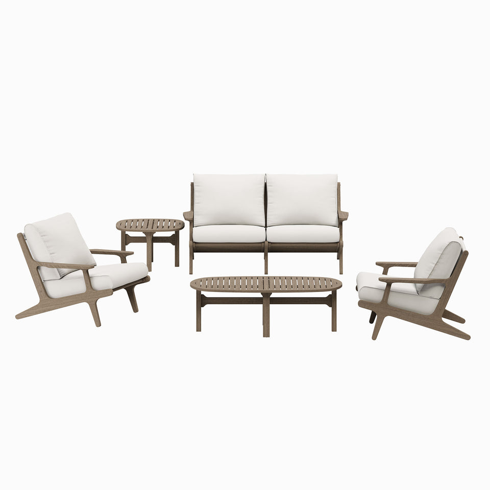Saratoga 5-Piece Outdoor Patio Teak Wood Furniture Set by Modway
