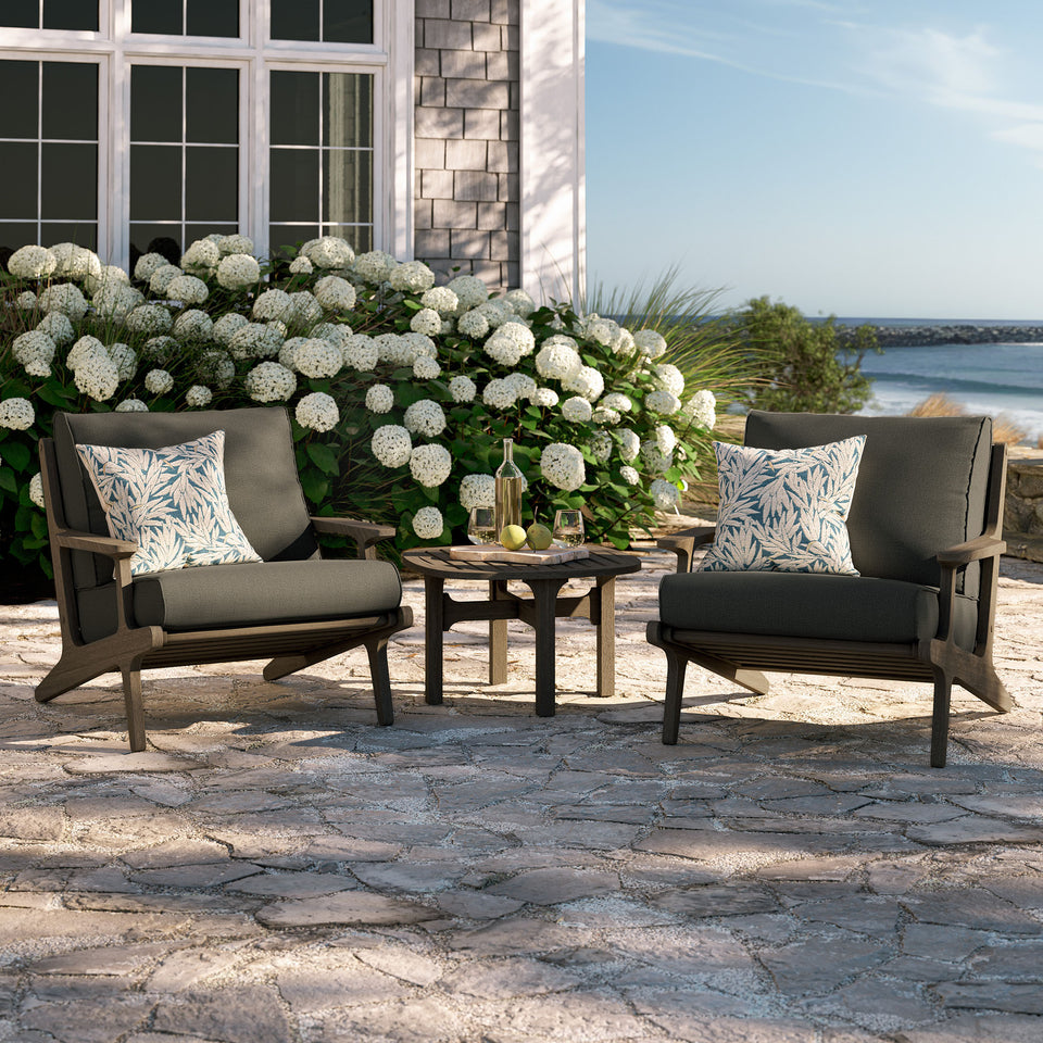 Saratoga 3-Piece Outdoor Patio Teak Wood Furniture Set with Lounge Chairs and Side Table by Modway