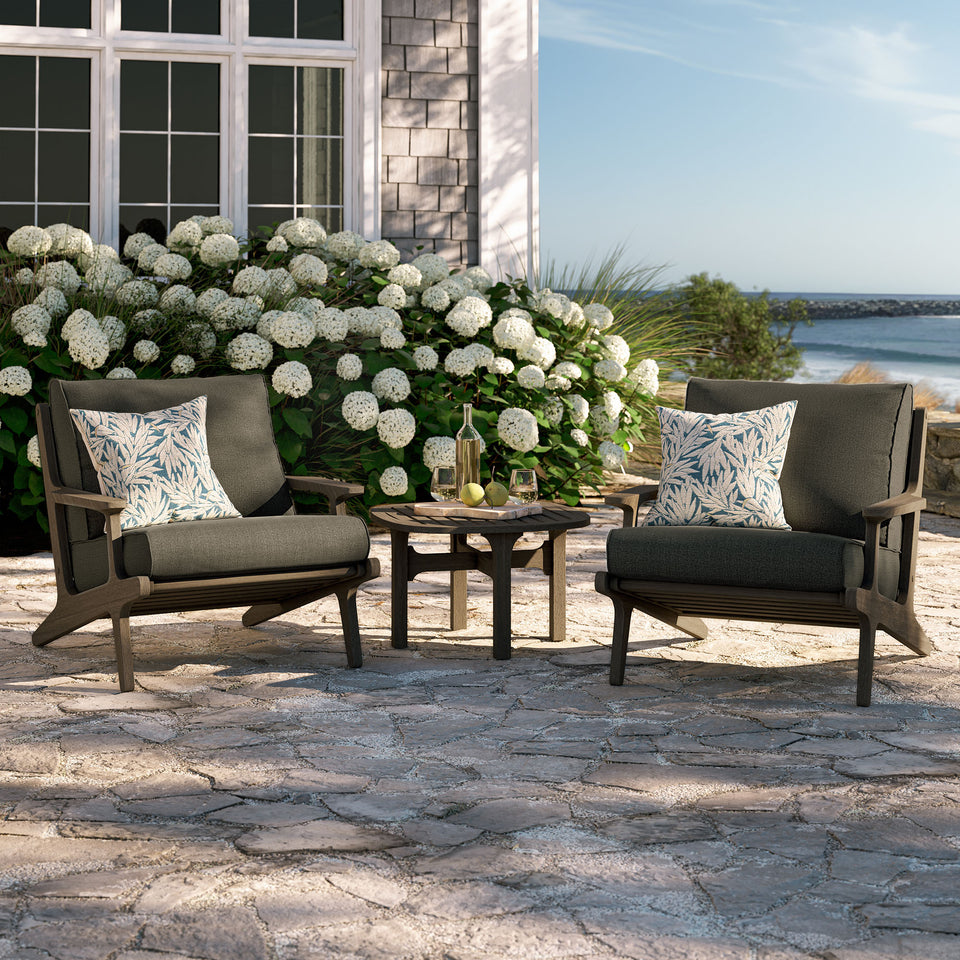 Saratoga 3-Piece Outdoor Patio Teak Wood Furniture Set with Lounge Chairs and Side Table by Modway