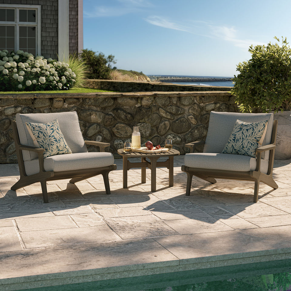 Saratoga 3-Piece Outdoor Patio Teak Wood Furniture Set with Lounge Chairs and Side Table by Modway