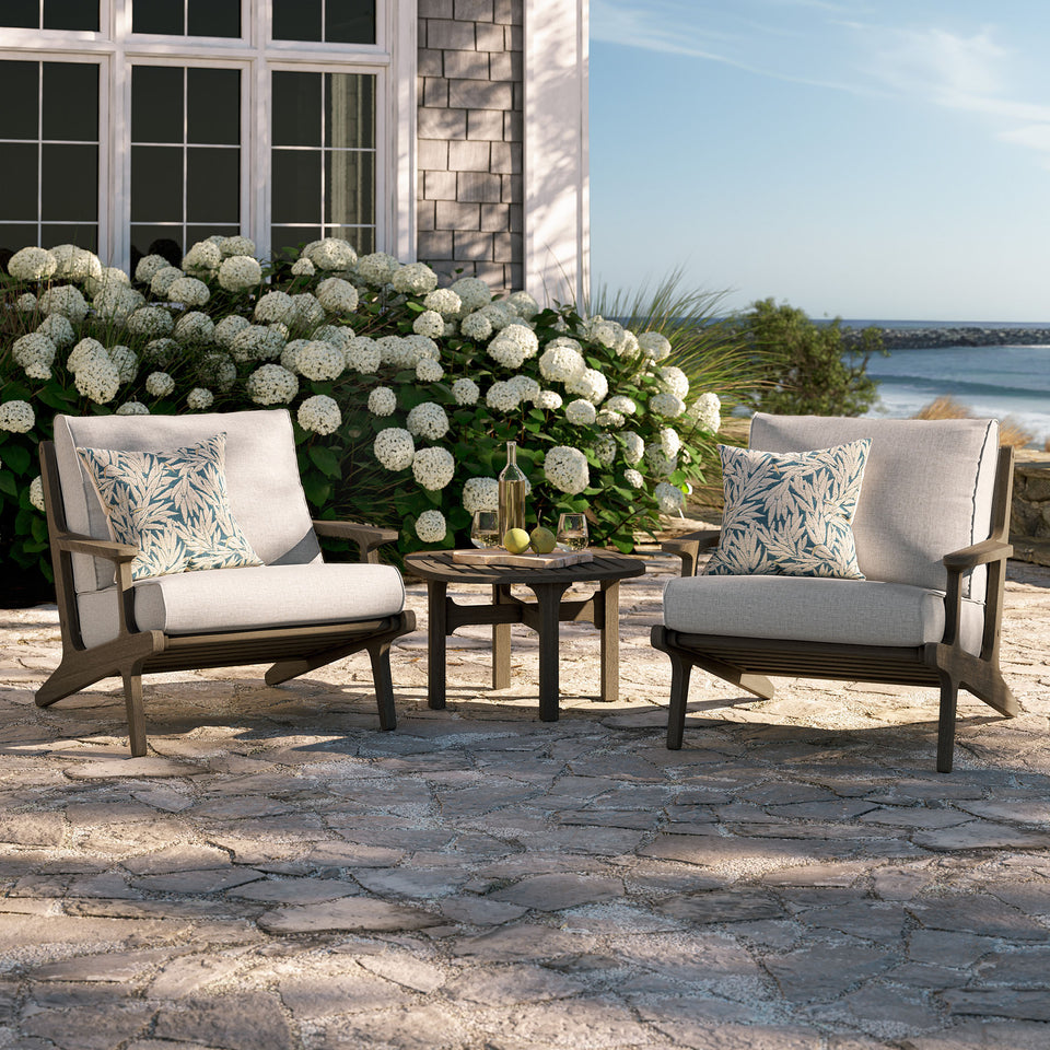 Saratoga 3-Piece Outdoor Patio Teak Wood Furniture Set with Lounge Chairs and Side Table by Modway