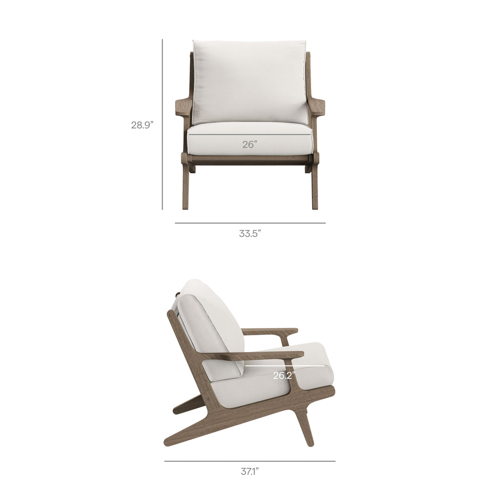 Saratoga 3-Piece Outdoor Patio Teak Wood Furniture Set with Lounge Chairs and Side Table by Modway