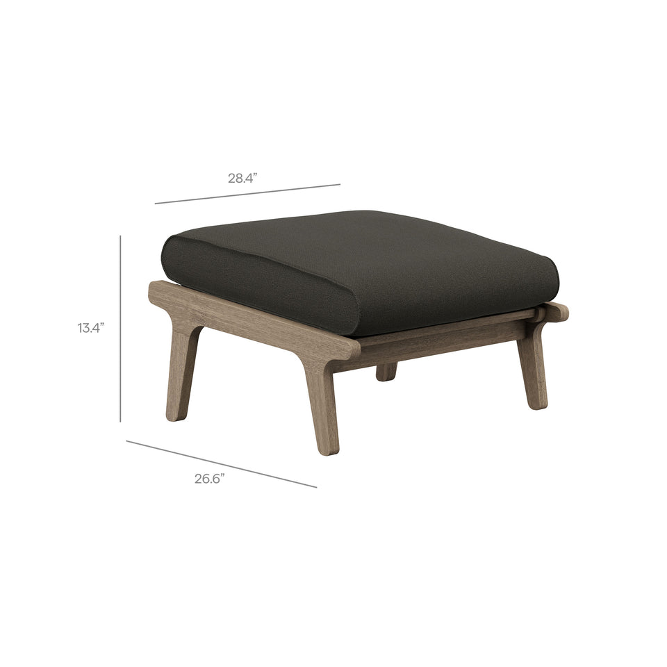 Saratoga Outdoor Patio Teak Wood Chair and Ottoman Set by Modway