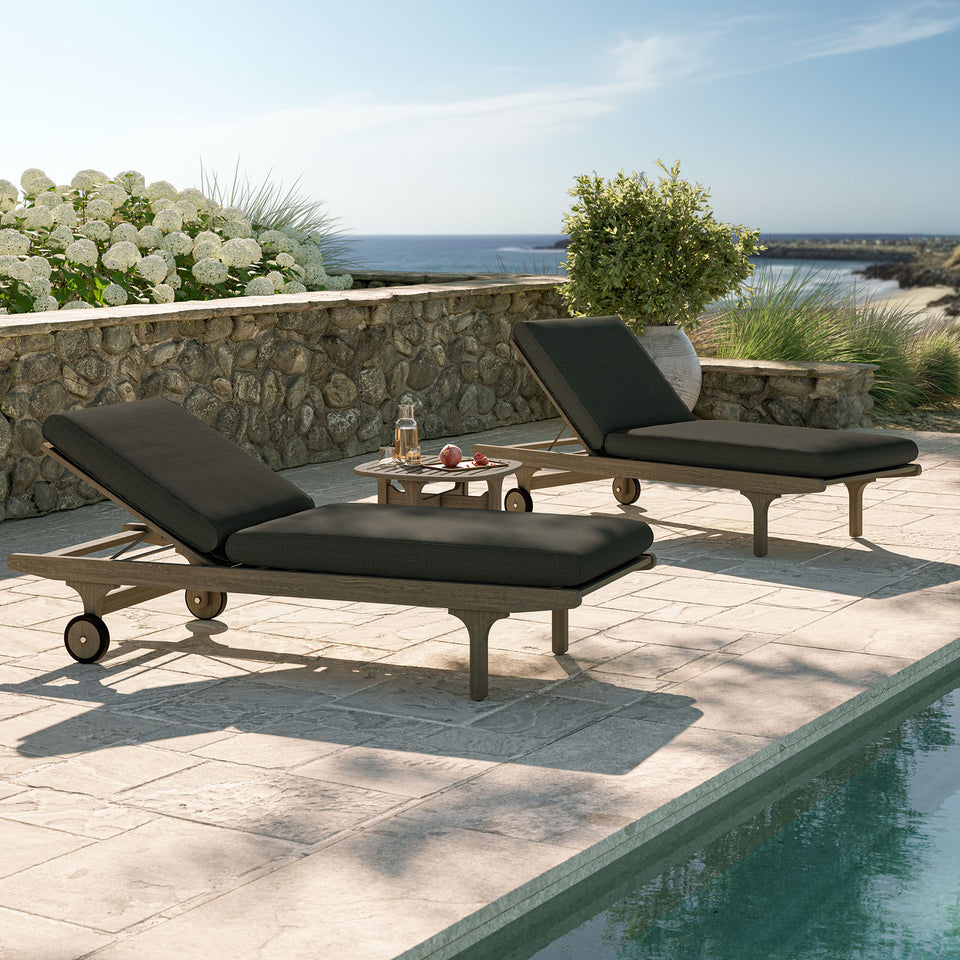 Saratoga Outdoor Patio Teak Wood 3-Piece Chaise Lounge Furniture Set by Modway