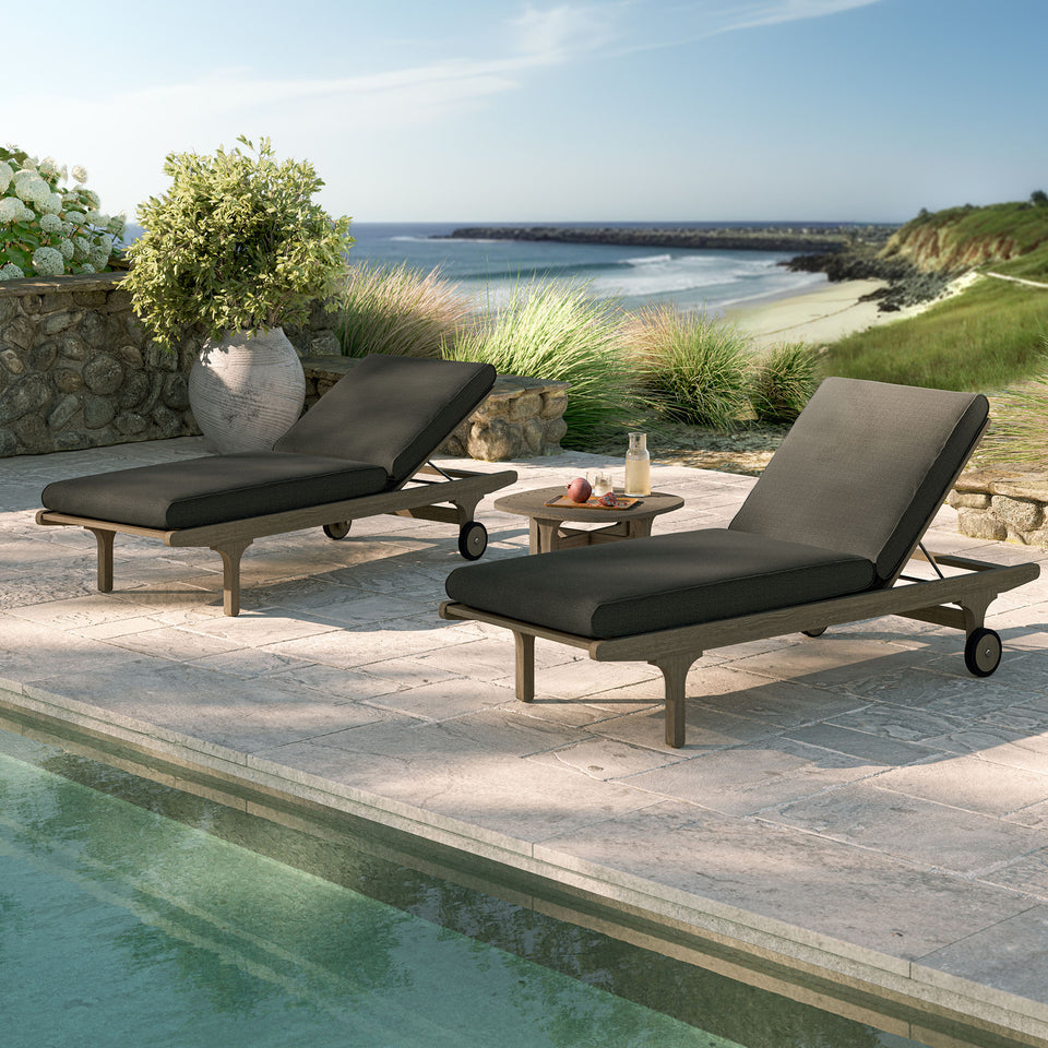 Saratoga Outdoor Patio Teak Wood 3-Piece Chaise Lounge Furniture Set by Modway