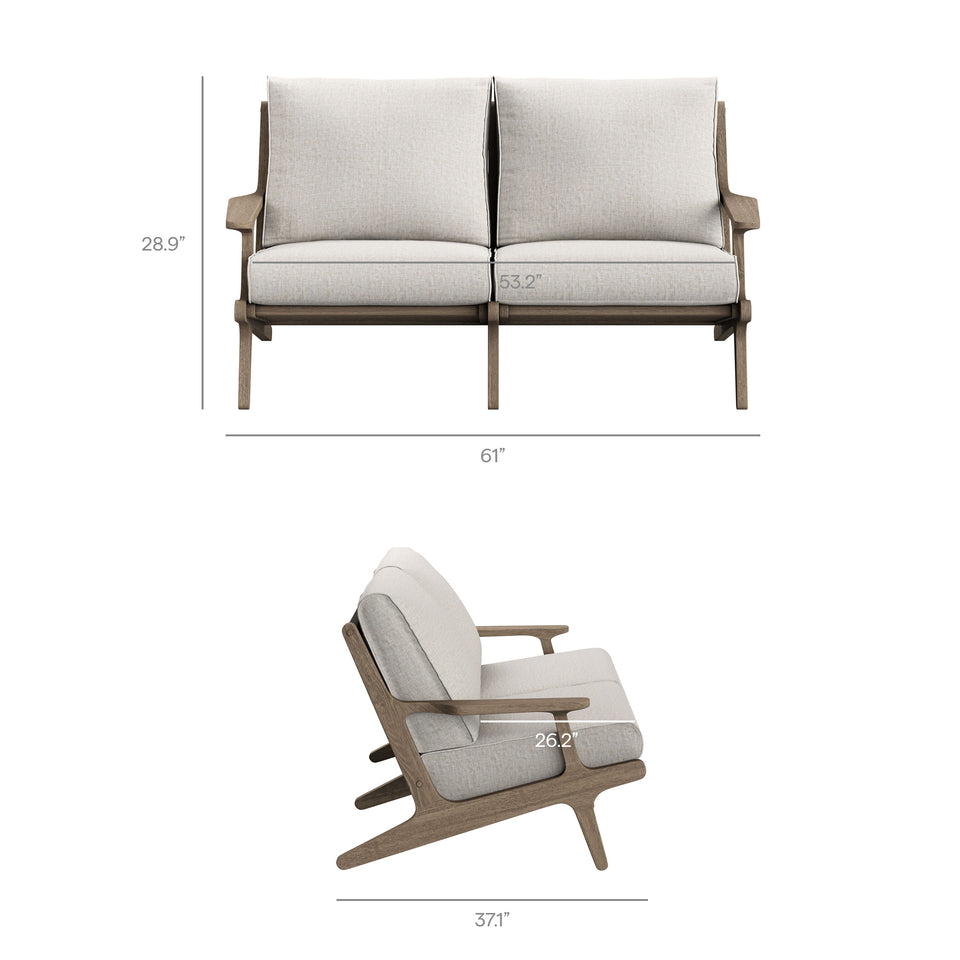 Saratoga 4-Piece Outdoor Patio Teak Wood Furniture Set by Modway
