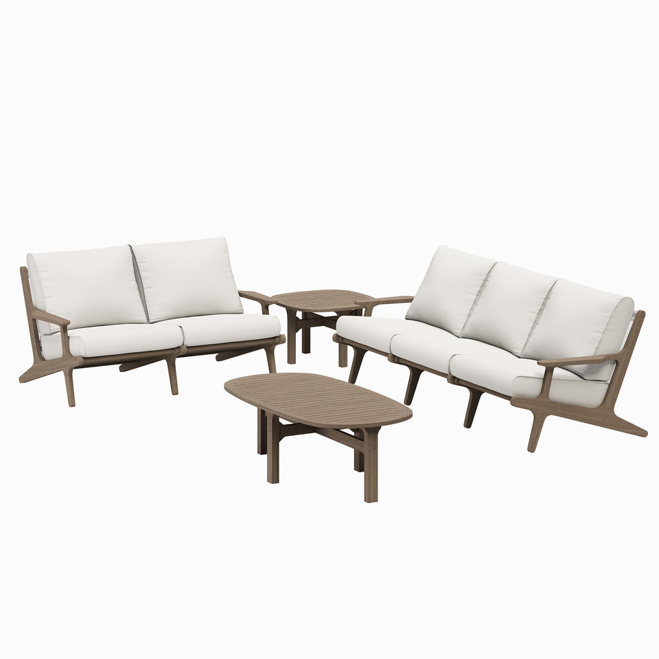 Saratoga 4-Piece Outdoor Patio Teak Wood Furniture Set by Modway