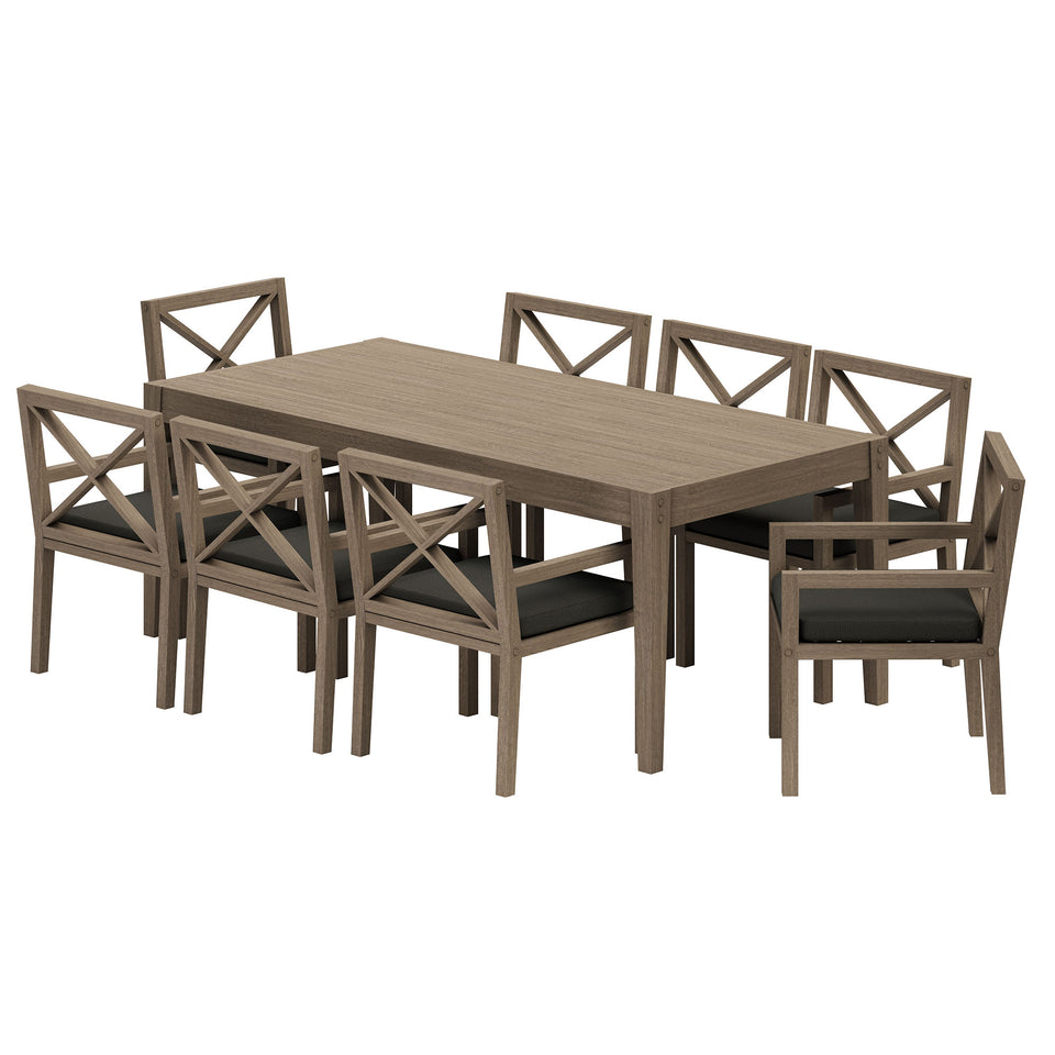 Northlake 9-Piece Outdoor Patio Teak Wood Dining Set by Modway