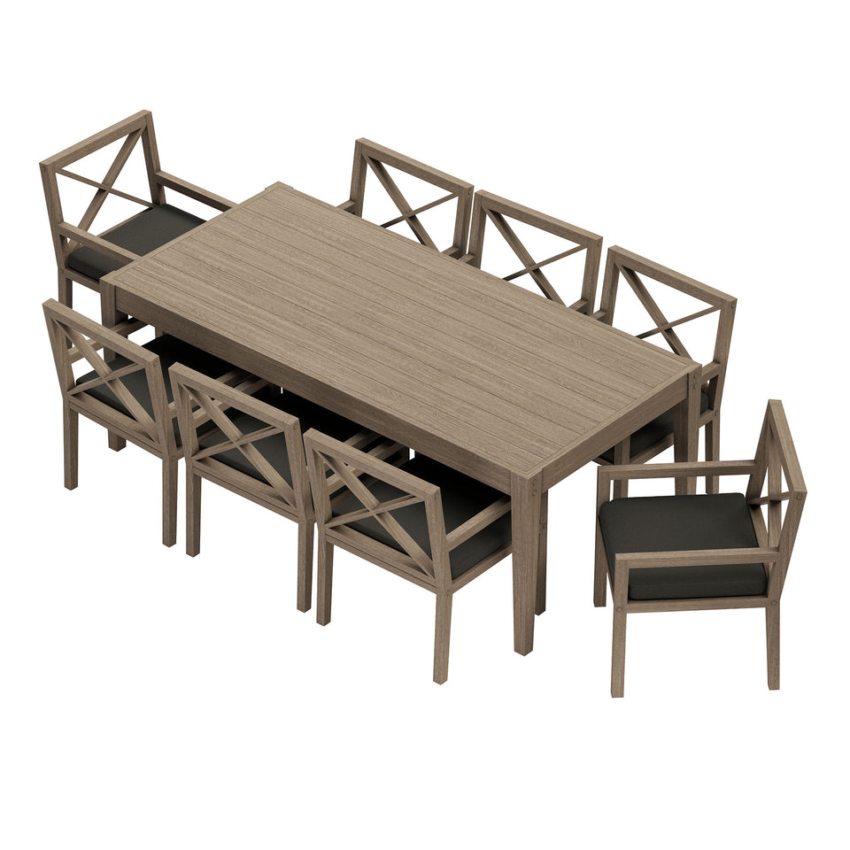 Northlake 9-Piece Outdoor Patio Teak Wood Dining Set by Modway