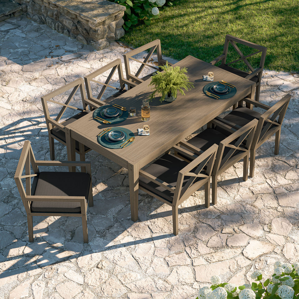 Northlake 9-Piece Outdoor Patio Teak Wood Dining Set by Modway
