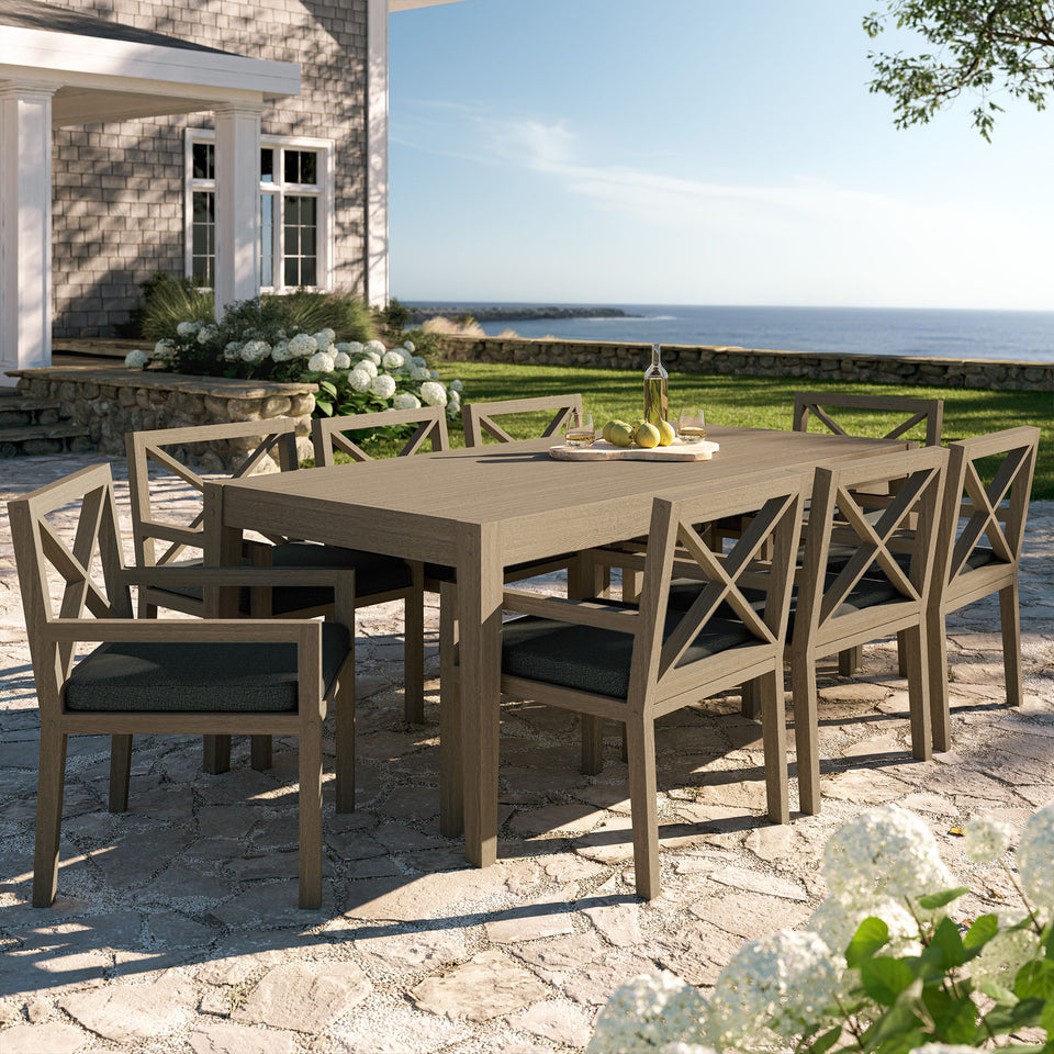 Northlake 9-Piece Outdoor Patio Teak Wood Dining Set by Modway
