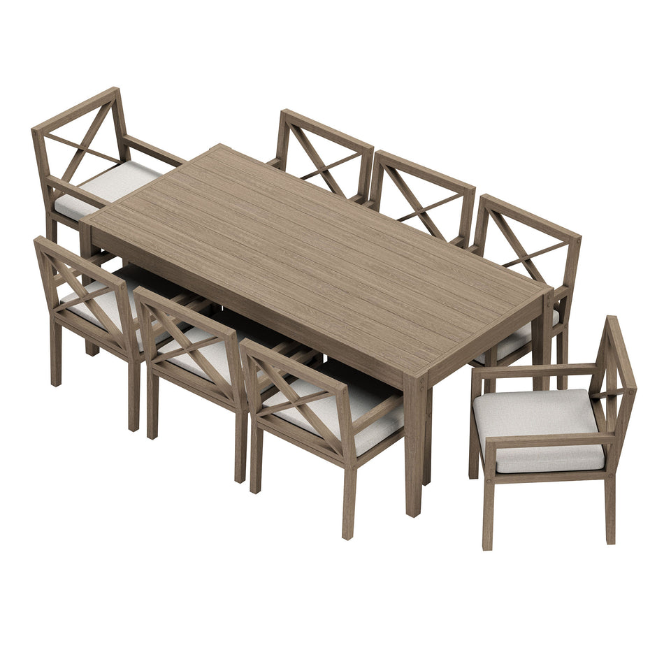 Northlake 9-Piece Outdoor Patio Teak Wood Dining Set by Modway