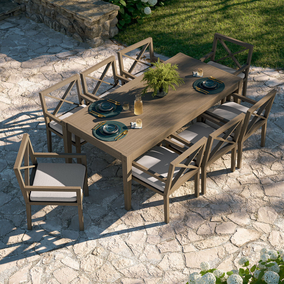Northlake 9-Piece Outdoor Patio Teak Wood Dining Set by Modway