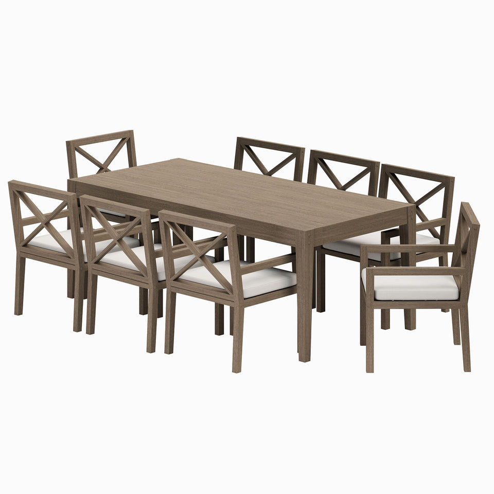 Northlake 9-Piece Outdoor Patio Teak Wood Dining Set by Modway