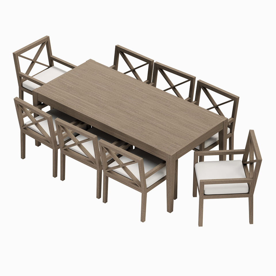 Northlake 9-Piece Outdoor Patio Teak Wood Dining Set by Modway
