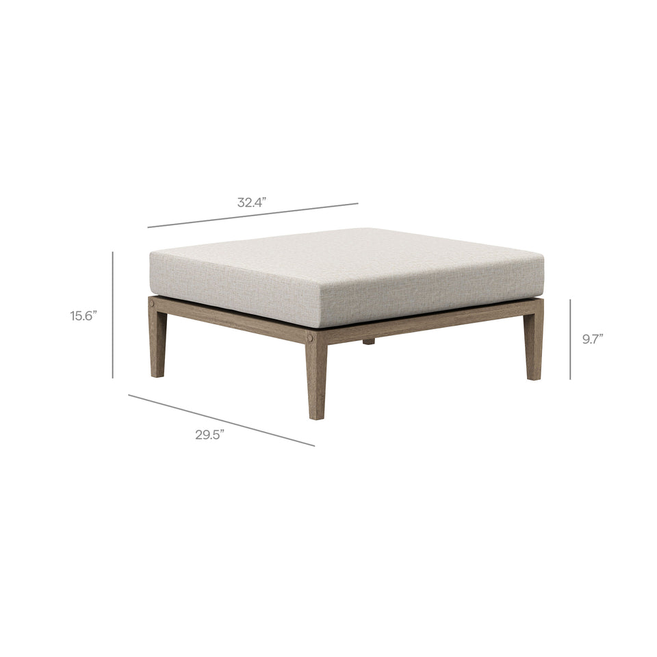 Northlake Outdoor Patio Teak Wood Loveseat and Ottoman Set by Modway